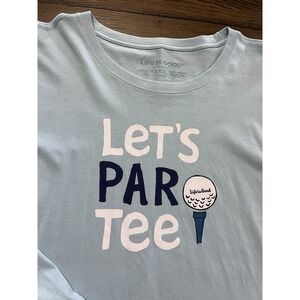 Life Is Good XXXL Women's Crusher Graphic T-Shirt Golf Let's Par Tee EUC